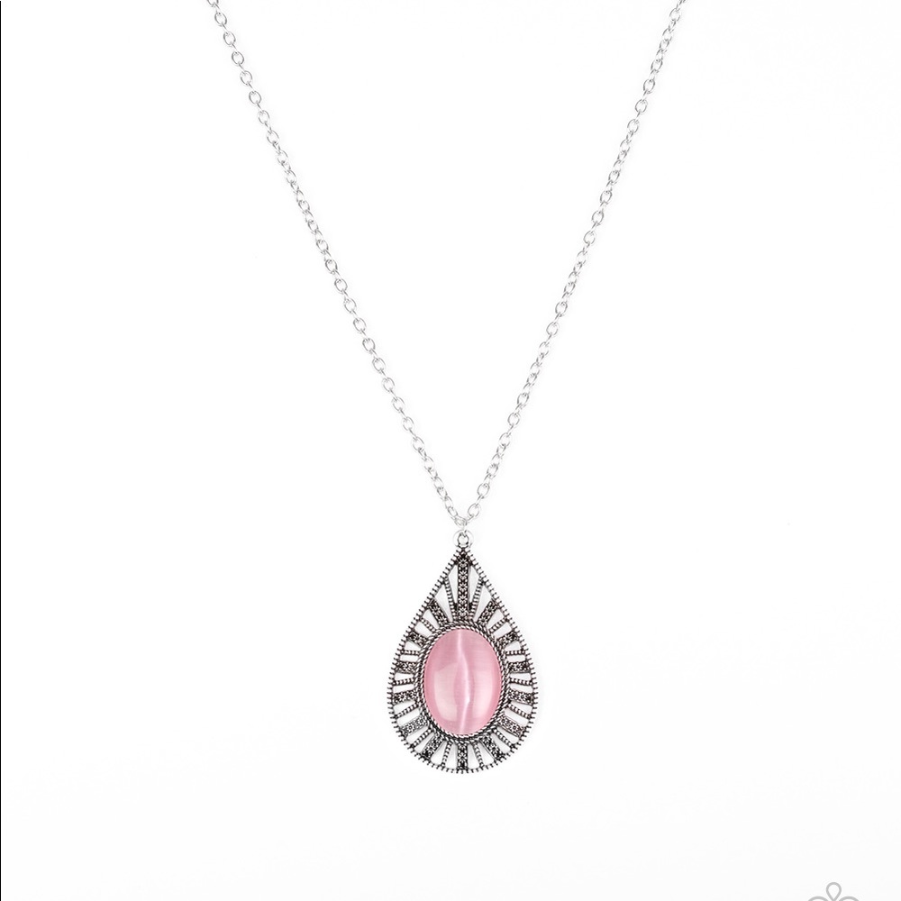 💕 glowing pink moonstone necklace